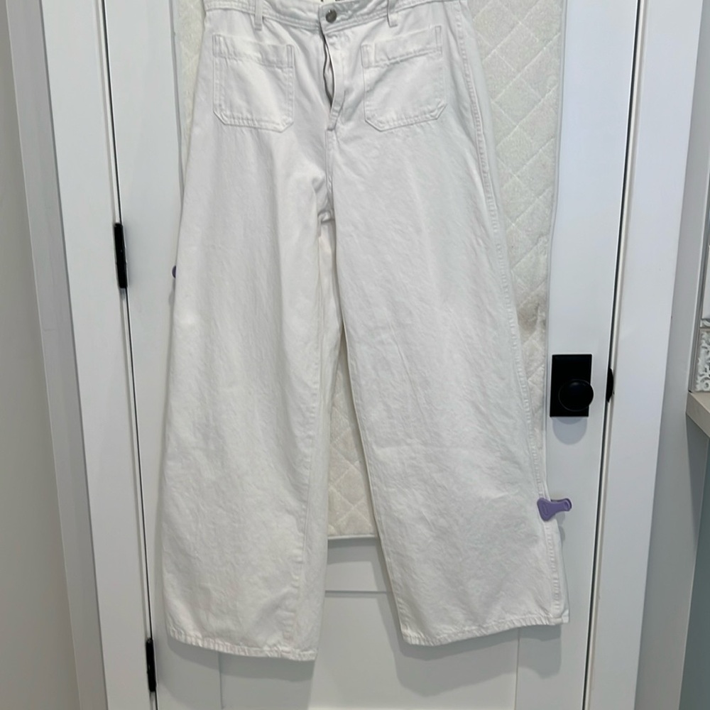 Mango Wide flare white Jeans